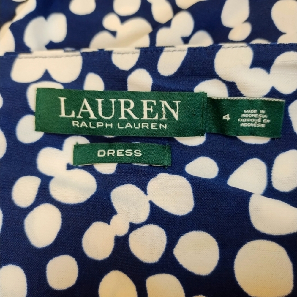 Ralph Lauren blue & white polka dot dress, size 4, NWOT - Picture 6 of 7